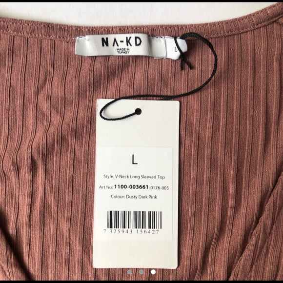 NA-KD V-Neck Long Sleeved Top - NWT! - Picture 4 of 4